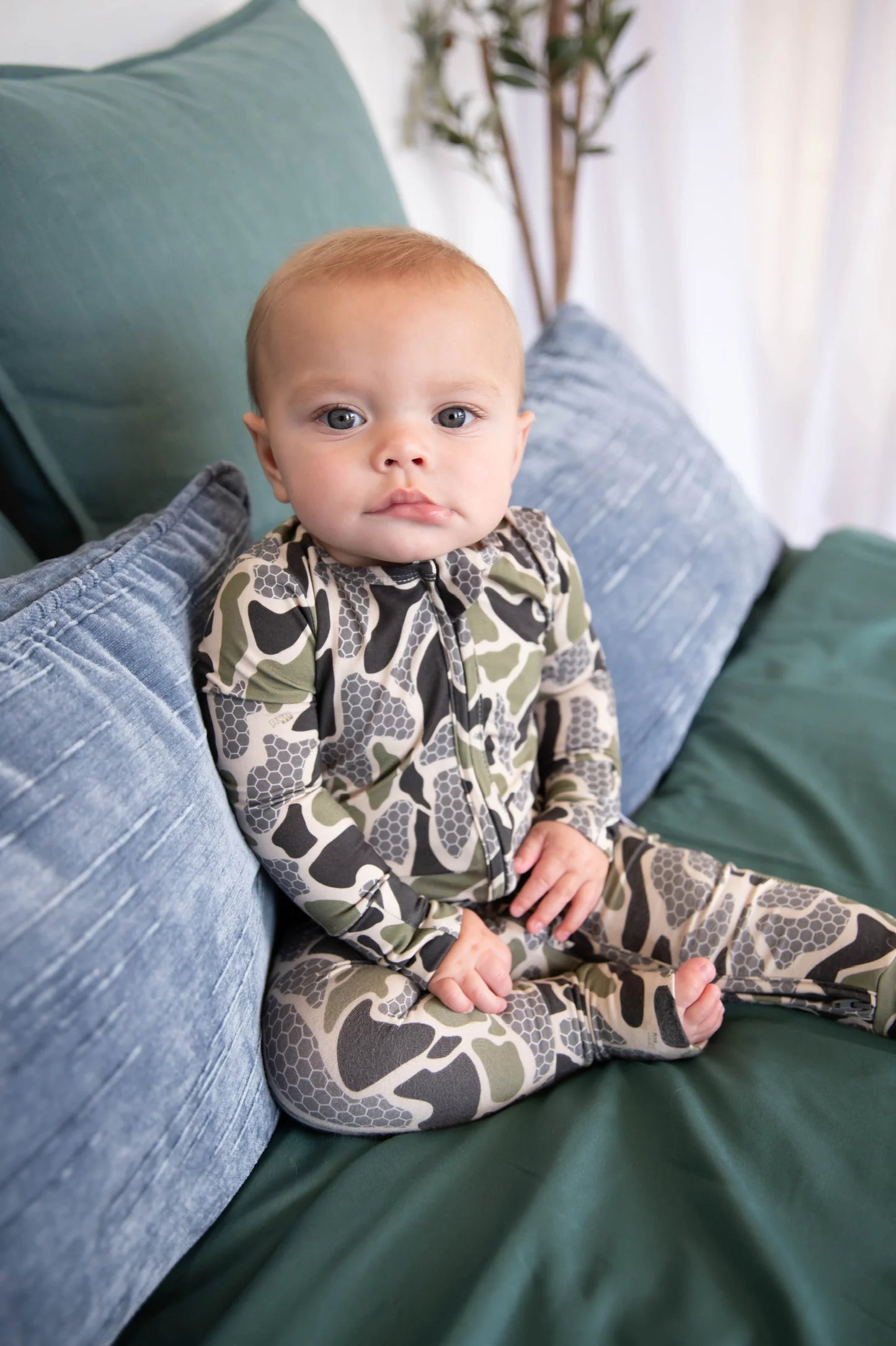 RVR Camo Double Zipper Romper