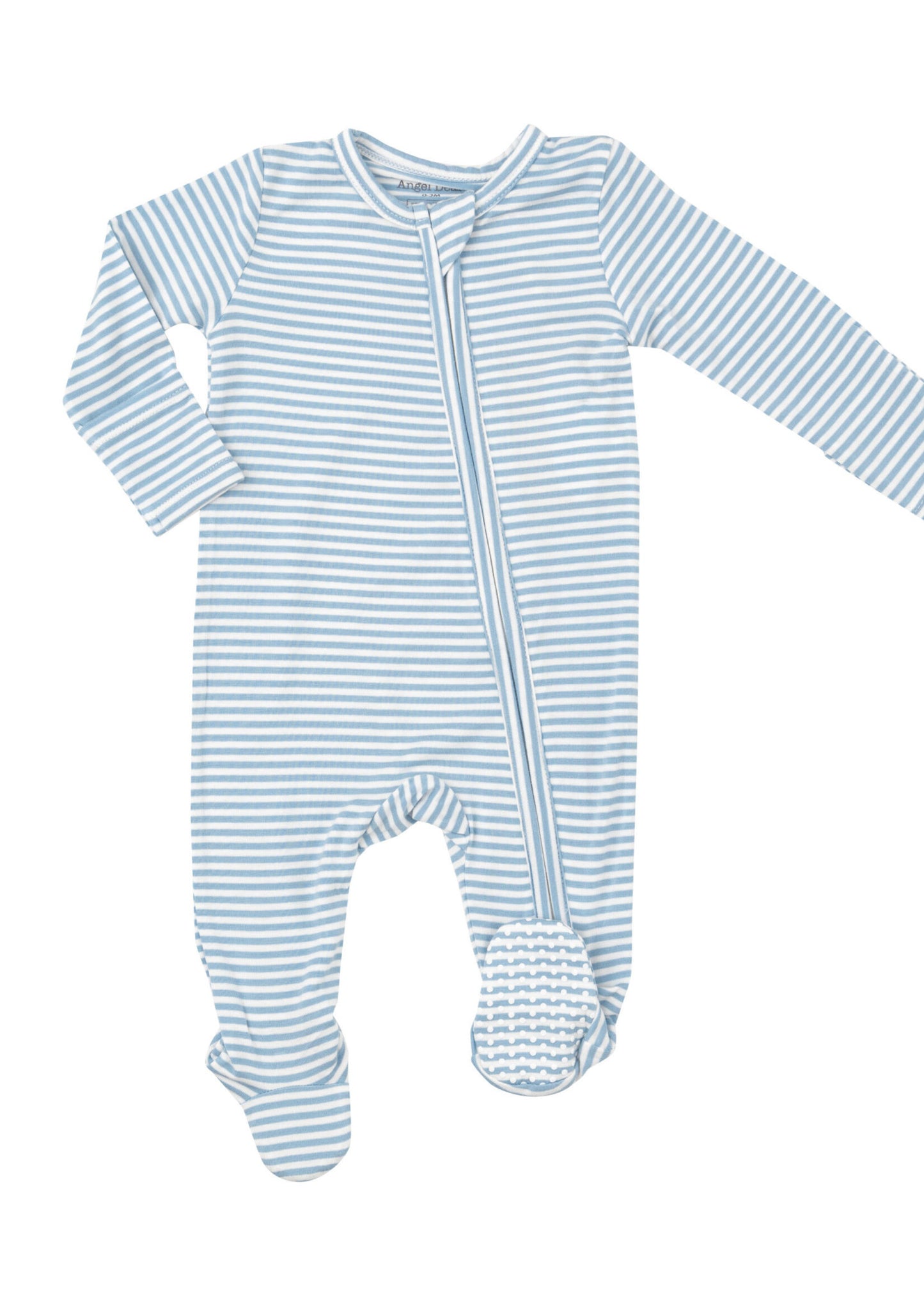 Dream Blue Stripe Zip Footie