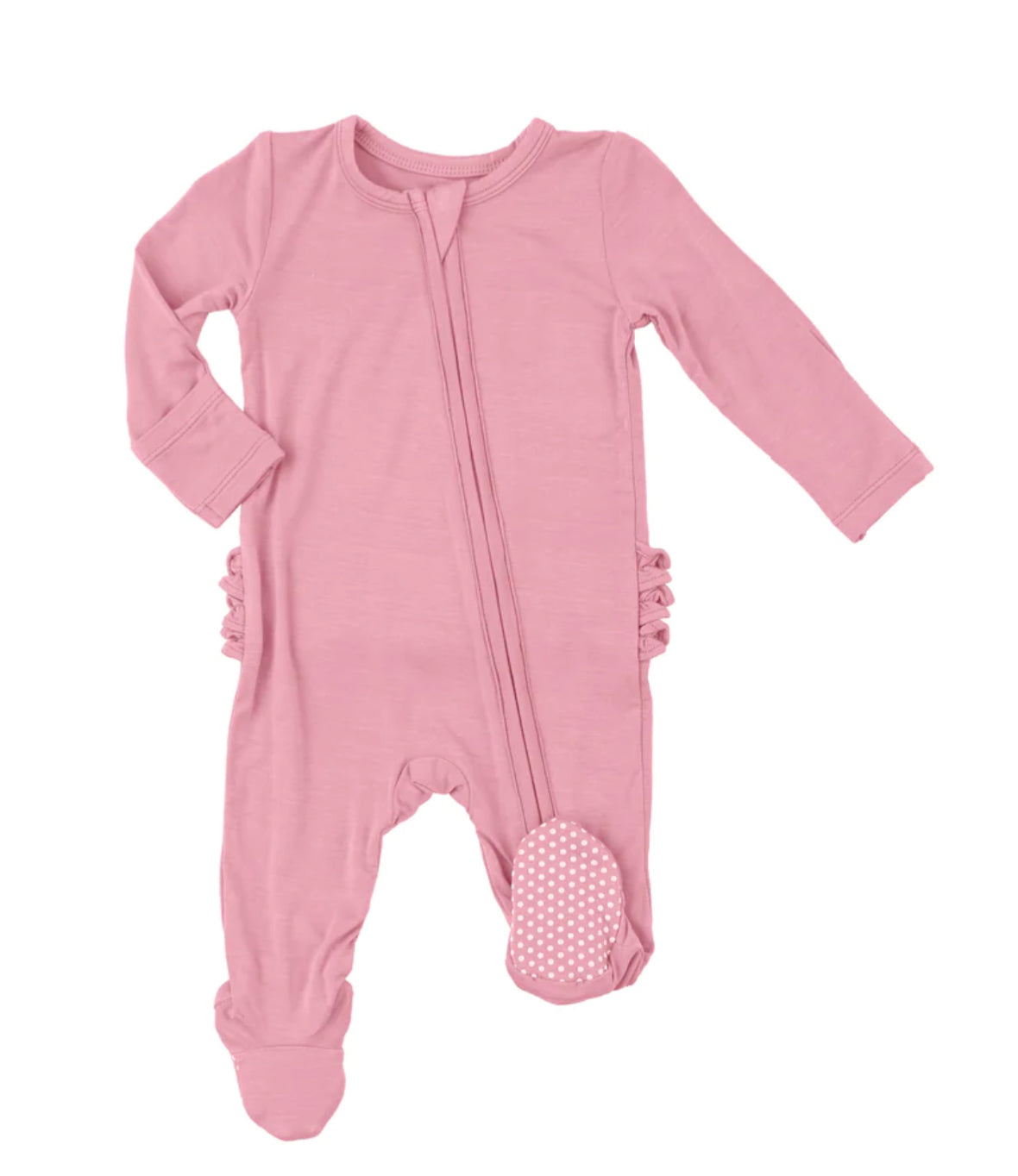 Peony Solid Zip Footie