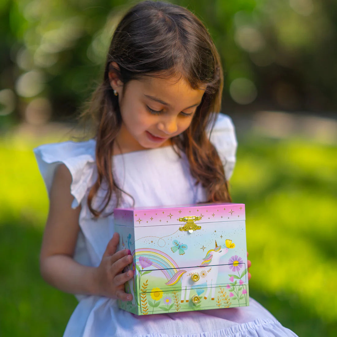 Floral Unicorn Musical Jewelry Box
