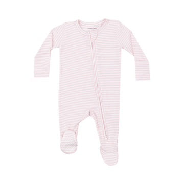 Pink Stripe Zip Footie