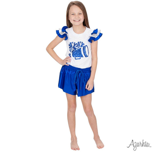 Royal Blue Shimmer Butterfly Shorts