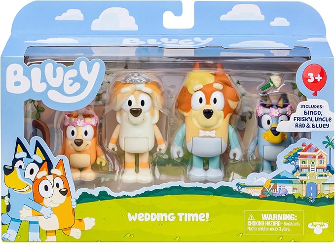 Bluey 4pk Figure - Weddings Time