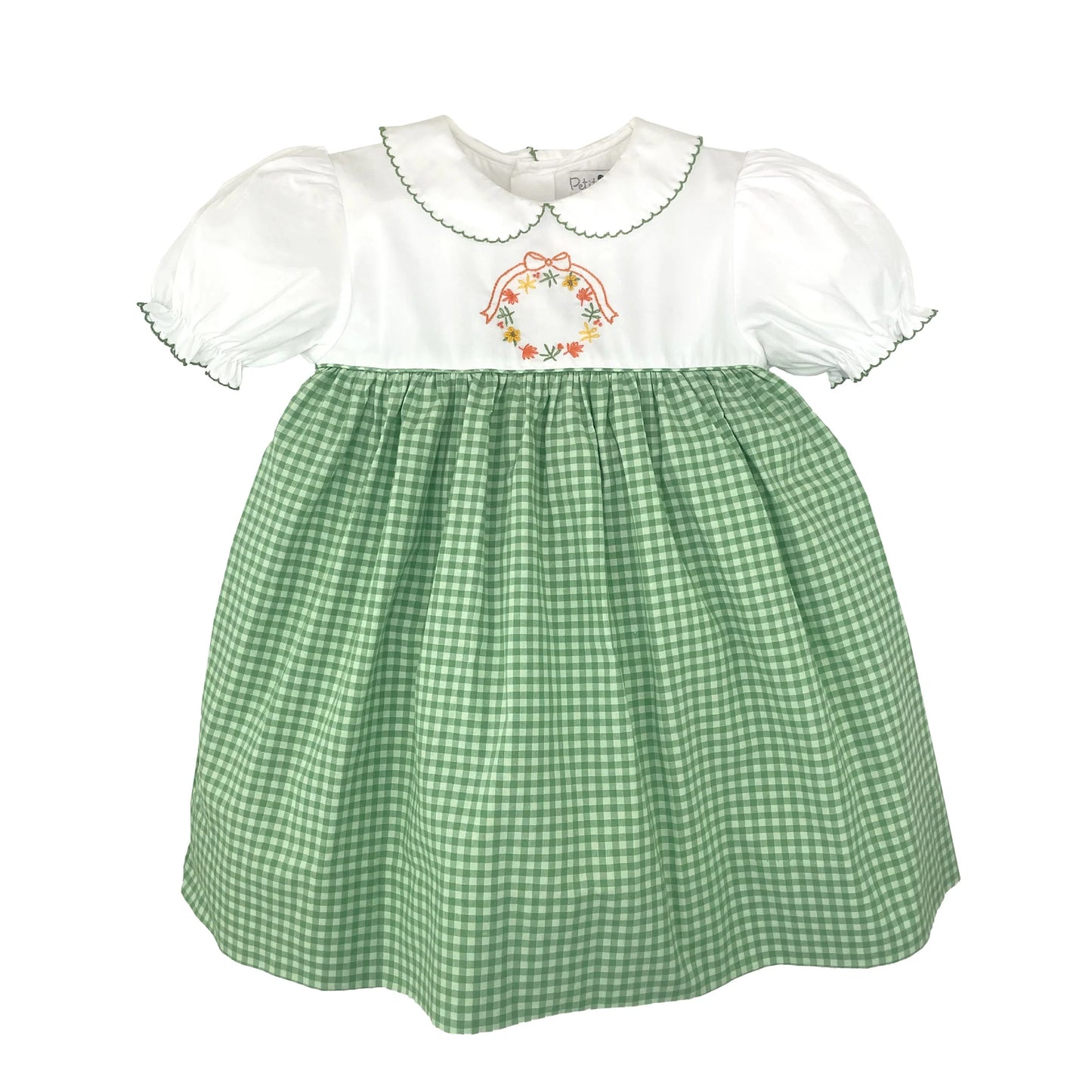 Fall Wreath Hand Embroidered Dress
