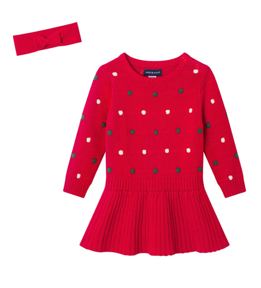 Infant Dress & Headband Set | Festive Dot