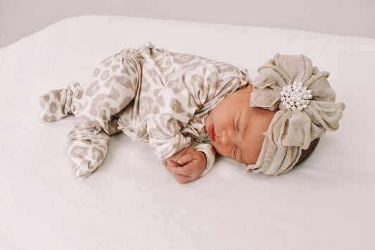 Natural Leopard Footie