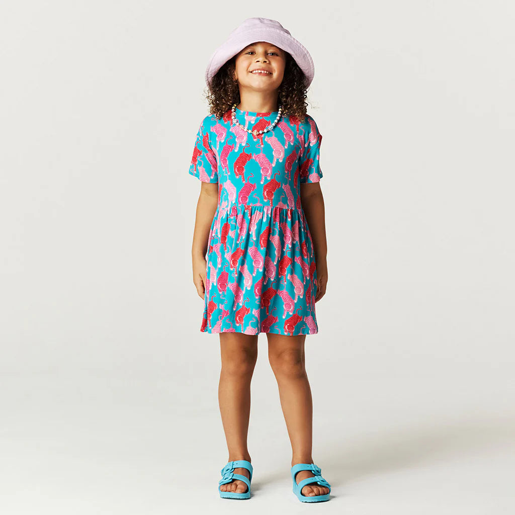 Le Tigre Teal Flounce Dress