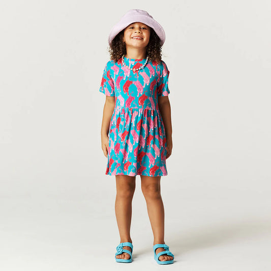 Le Tigre Teal Flounce Dress