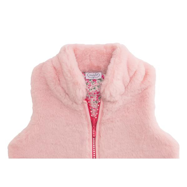 Pink Fur Zip Vest