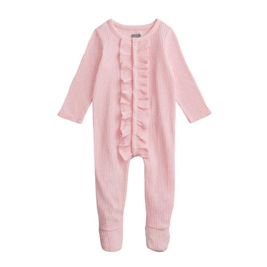 Ribbed Pink Baby Sleeper