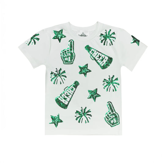 Green & White Cheer Shirt