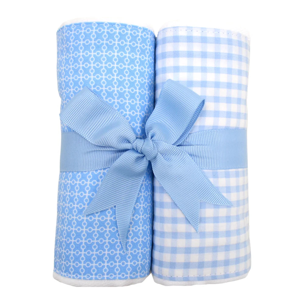 Blue Set 2 Fabric Burp Cloths