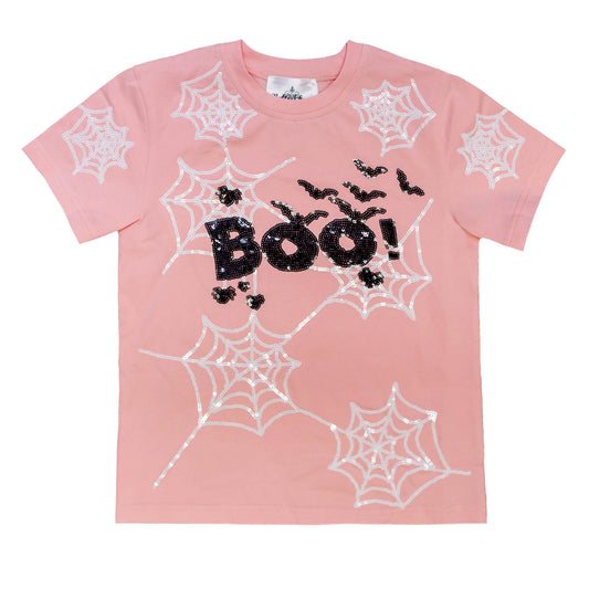 Pink Boo Spider Web Tee