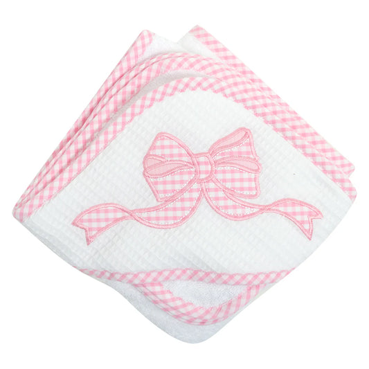 Pink Bow Box Hooded Towel Set