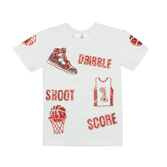 Red & White Basketball Shirt