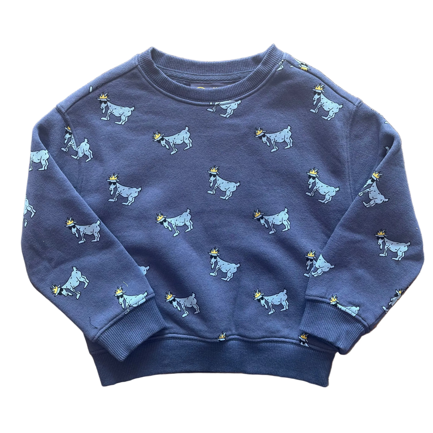 Toddler Goat Fleece Navy Crewneck