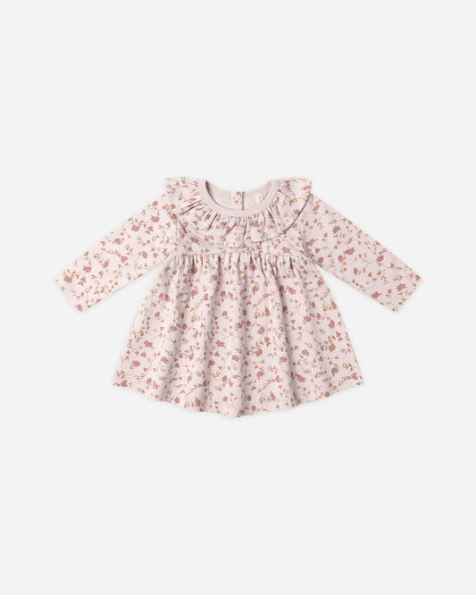 Ruffle Collar Garden Jersey Dress