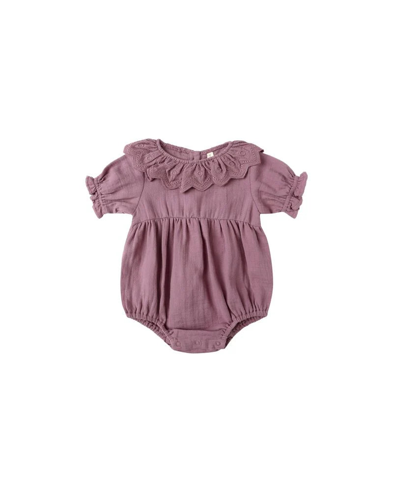 Collared Romper - Mulberry