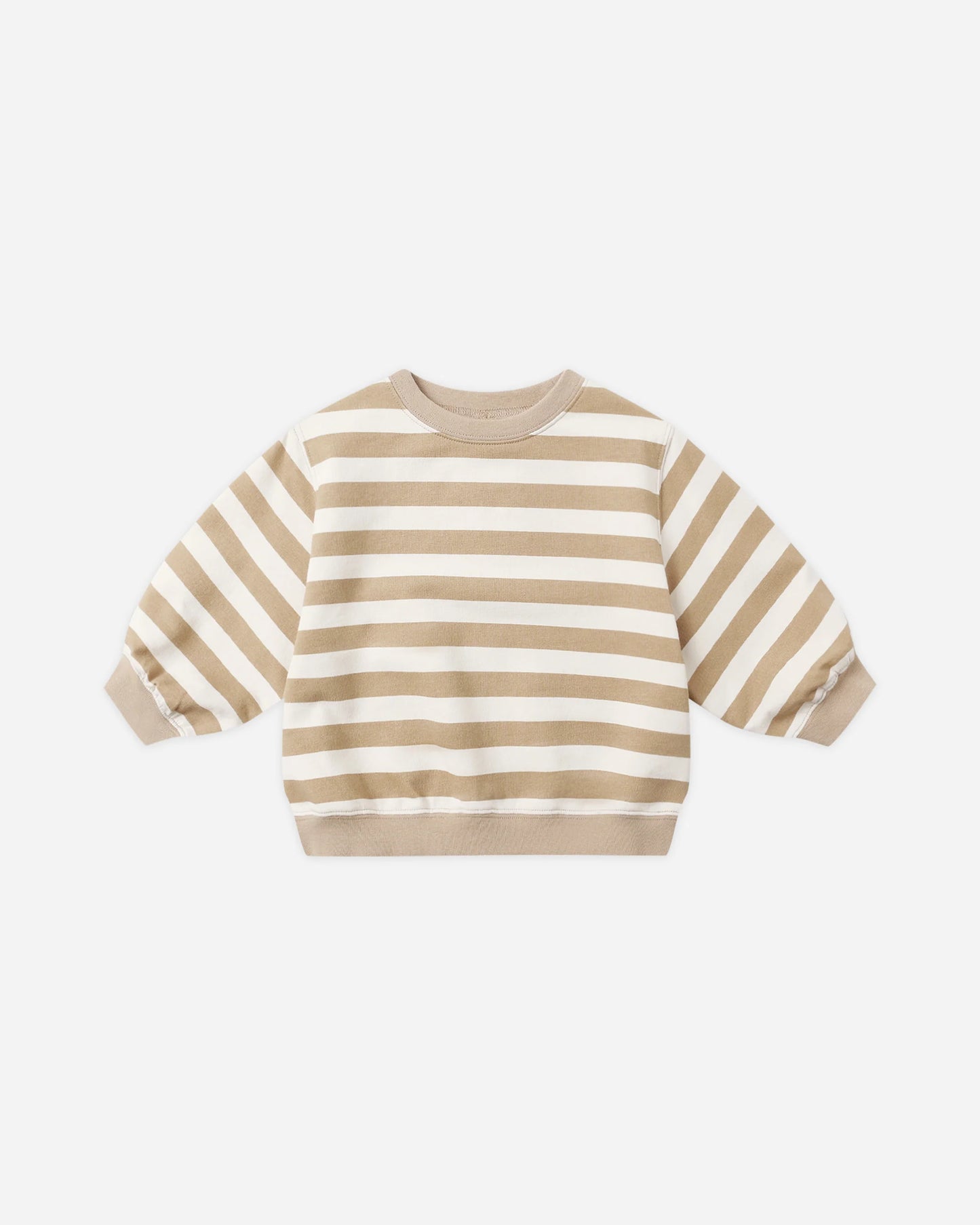 Oversized Crew Sweatshirt Gold Stripe