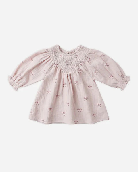 V Smocked Dress ~ Bows