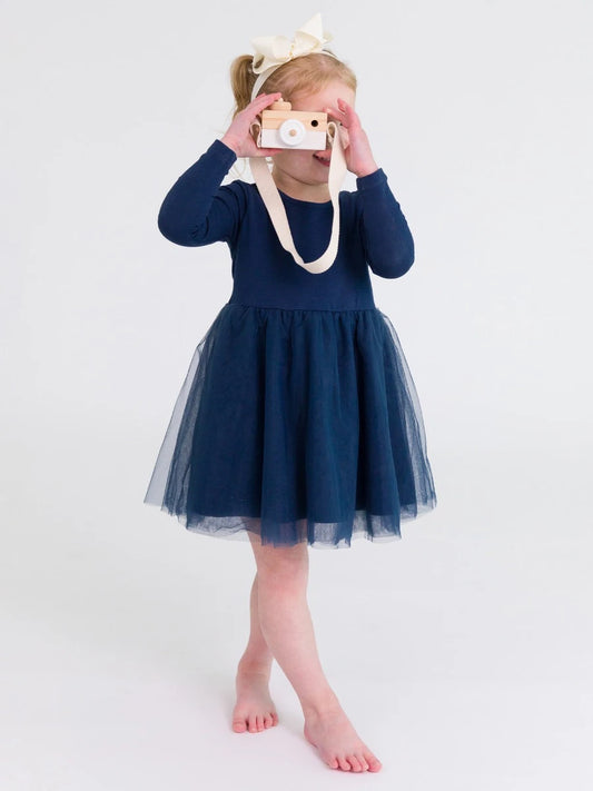 Navy Tulle Twirl Dress