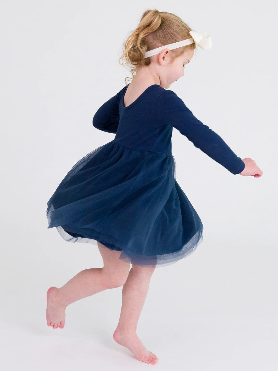 Navy Tulle Twirl Dress