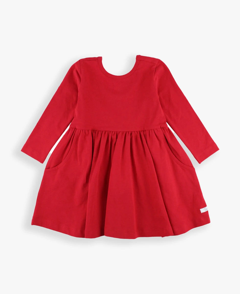 Red Knit Twirl Dress