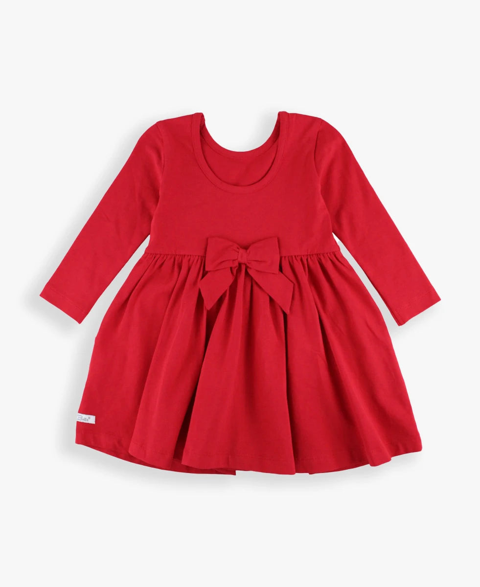 Red Knit Twirl Dress