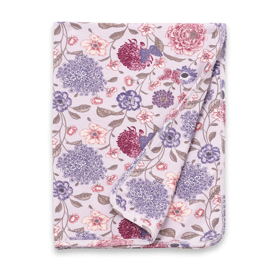Vintage Floral Bamboo Stroller Blanket
