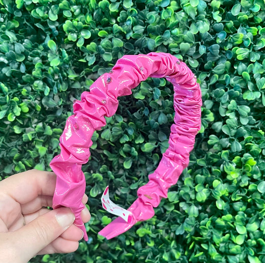 Hot Pink Crinkle Headband