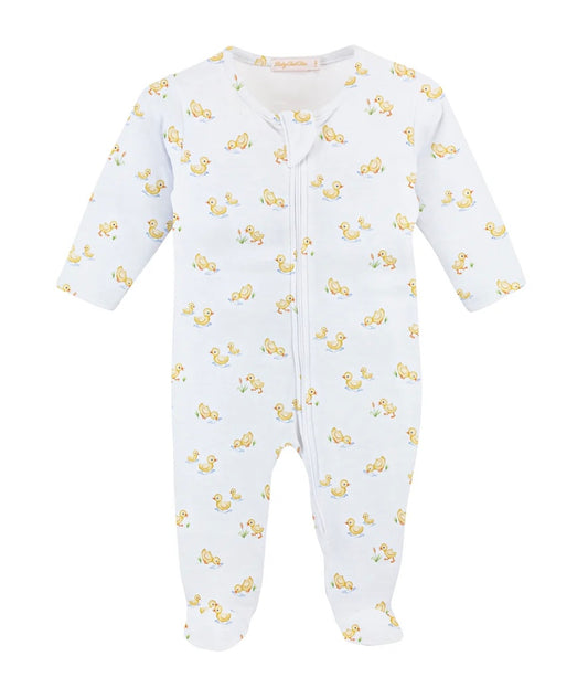 Baby Duckies Printed Zipper Footie