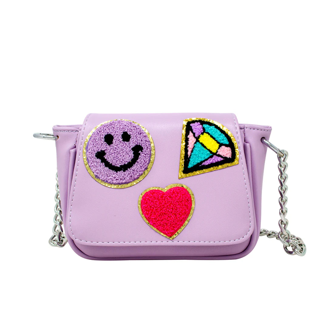 Purple Crossbody Patch Handbag
