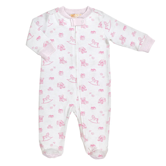 Tiny Baby Toys Girl Printed Zipped Footie