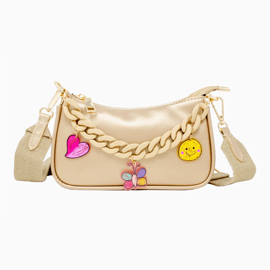 Gold Hobo Jumbo Chain Charm Bag