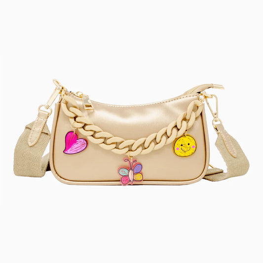 Gold Hobo Jumbo Chain Charm Bag
