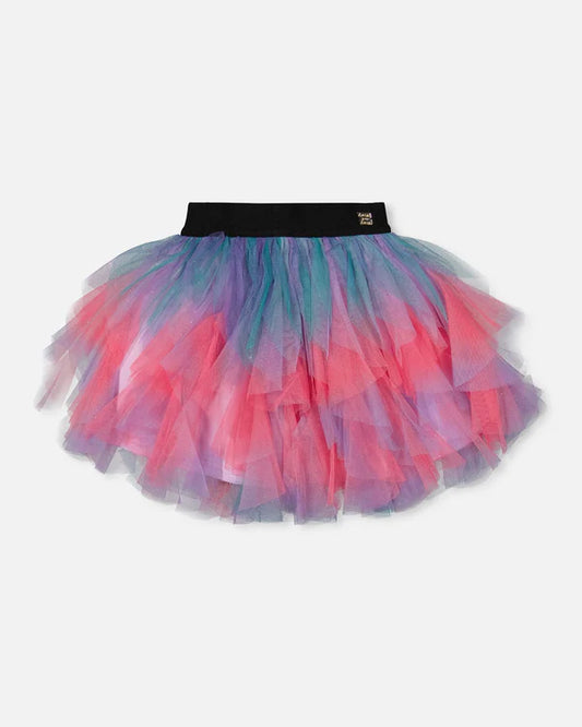 Multicolor Mesh Skirt