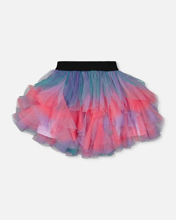 Multicolor Mesh Skirt