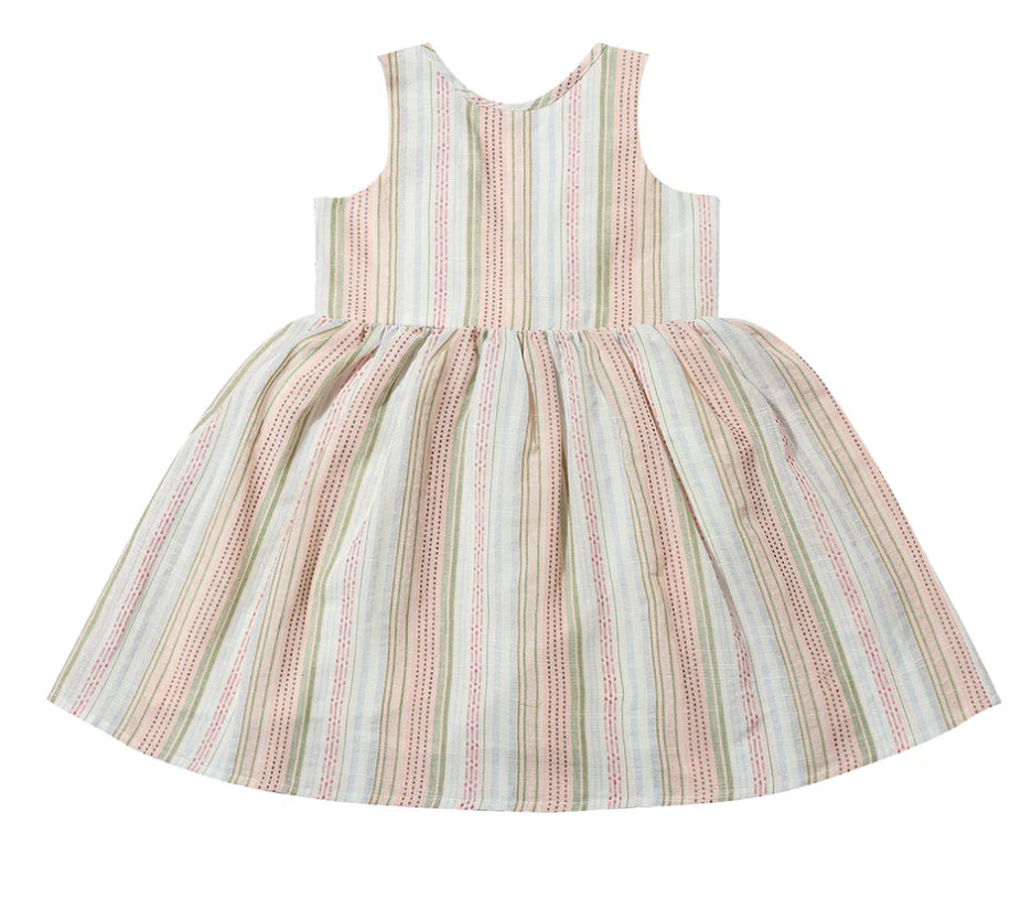 Pink Multi Stripe Jewel Dress