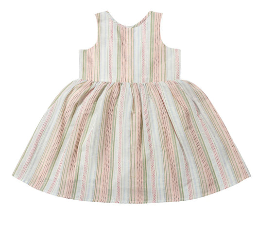 Pink Multi Stripe Jewel Dress