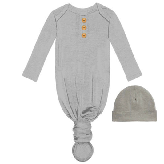 Gray Knot Gown & Beanie