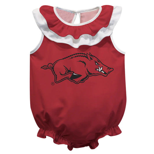 Arkansas Razorbacks Red Sleeveless Ruffle Bubble