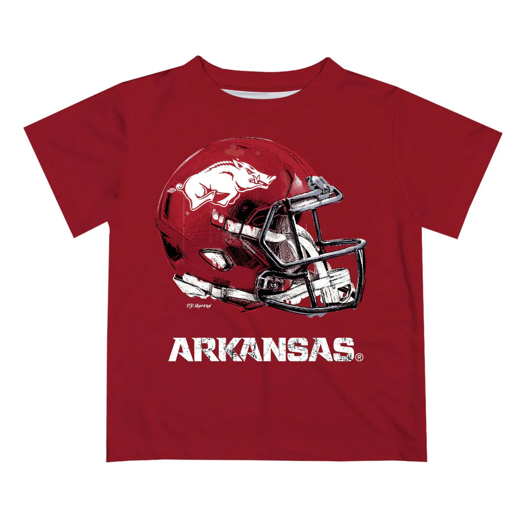 Arkansas Razorbacks Dripping Football Helmet Boys T-Shirt
