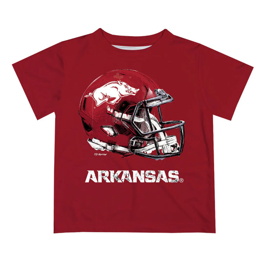 Arkansas Razorbacks Dripping Football Helmet Boys T-Shirt