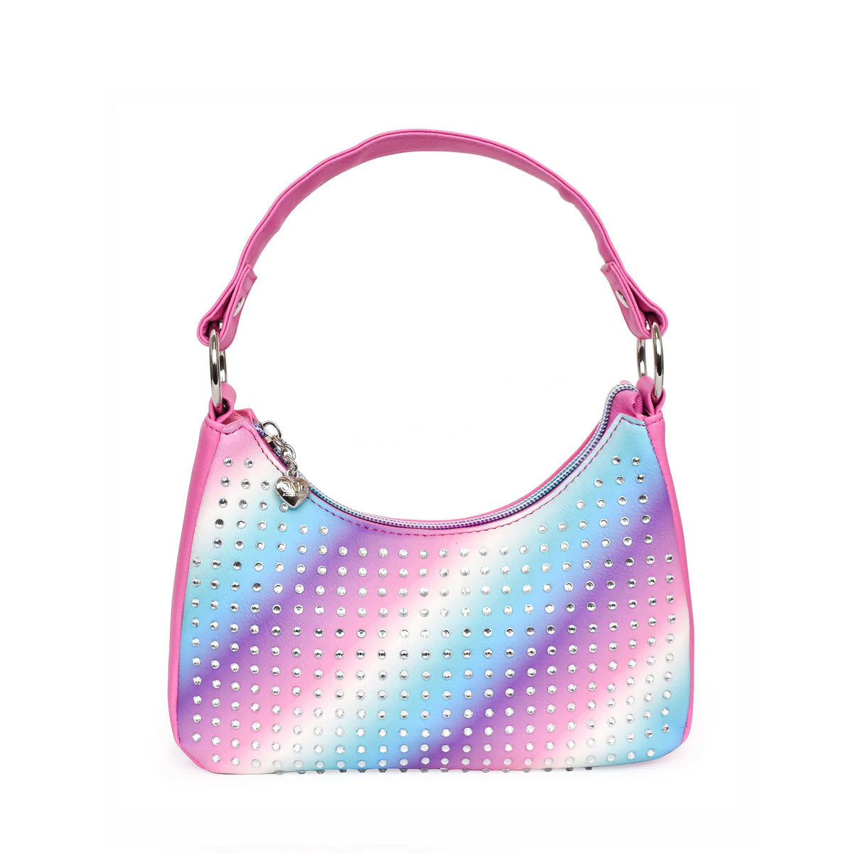 Ombre Rhinestone Mini Crescent Bag