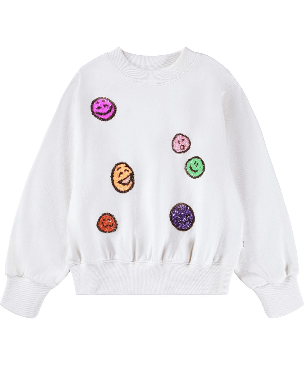 Marge Emoji Sequin Buttercream Sweatshirt
