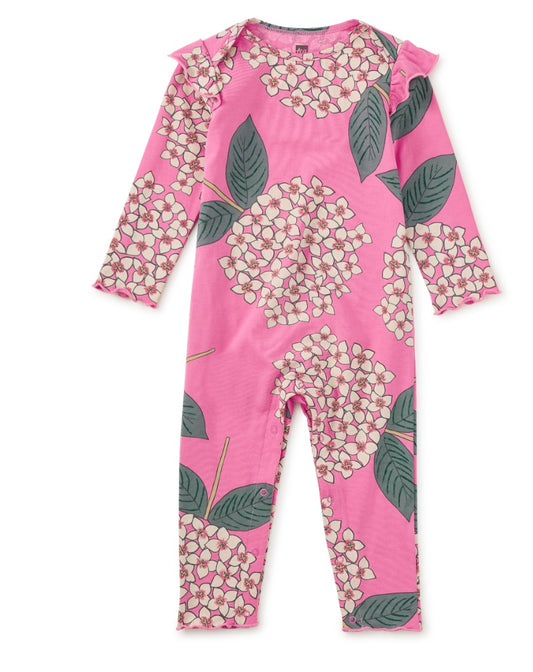 Hydrangea Burst Ruffle Shoulder Baby Romper