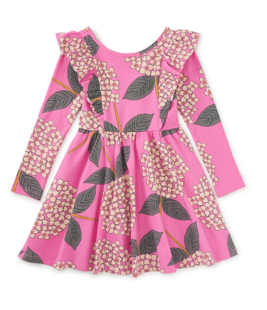 Hydrangea Burst Ruffle Shoulder Ballet Dress