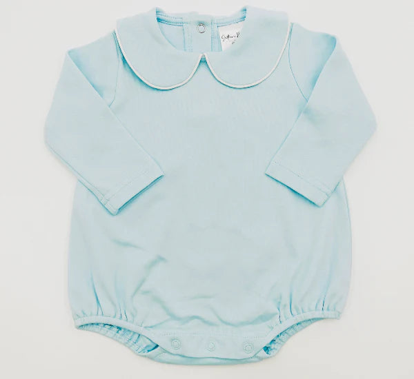 Blue Piping Collared LS Bubble