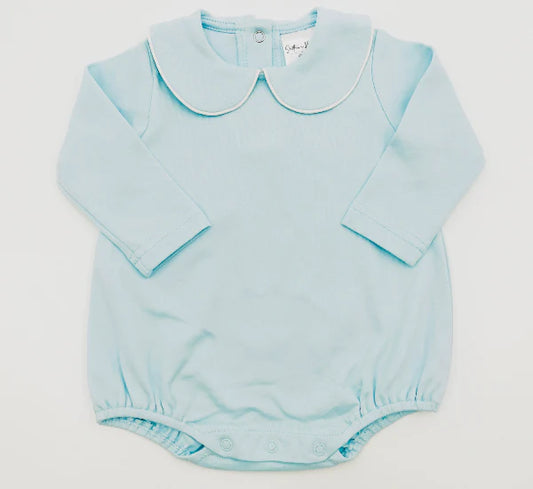 Blue Piping Collared LS Bubble