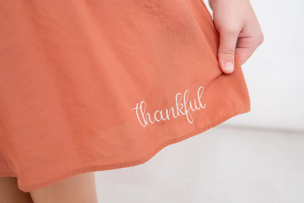 Pumpkin Patch Rust Embroidered Dress
